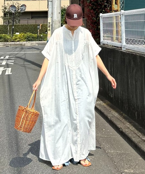 notch.（ノッチ）の「【 notch. by KR 】インド綿　シアーヨークピンタックワンピース（ワンピース・レディース・オフホワイト/ブルー系その他/ネイビー/ブラック・TM/M）」の6枚目の写真