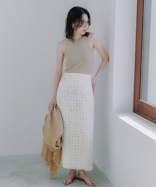 anuans（アニュアンス）の「エンブロイダリータイトスカート（スカート・レディース・ブラック/ベージュ/アイボリー・MEDIUM/SMALL）」の20枚目の写真