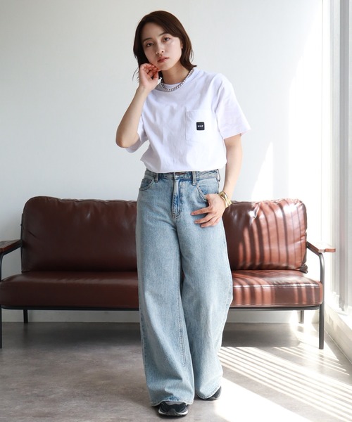 HUF(ハフ)の「【HUF/ハフ】ボックスロゴ ポケット付きショートスリーブTシャツ(Tシャツ/カットソー・メンズ・ブラック/ホワイト・M/S/XL/L)」の5枚目の写真