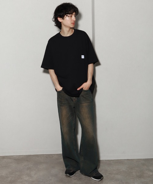 HUF(ハフ)の「【HUF/ハフ】ボックスロゴ ポケット付きショートスリーブTシャツ(Tシャツ/カットソー・メンズ・ブラック/ホワイト・M/S/XL/L)」の9枚目の写真