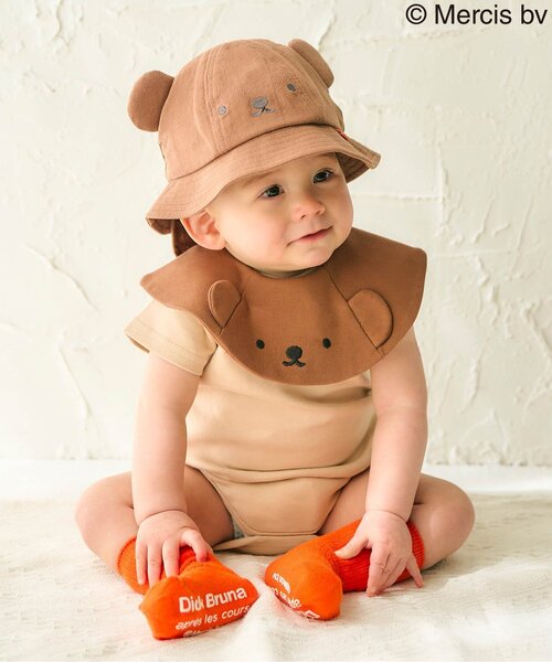 Miffy（ ミッフィー）の「Dick Bruna ベビー帽子（その他ベビー用品・キッズ・ブラウン/オフホワイト・46/48）」の3枚目の写真