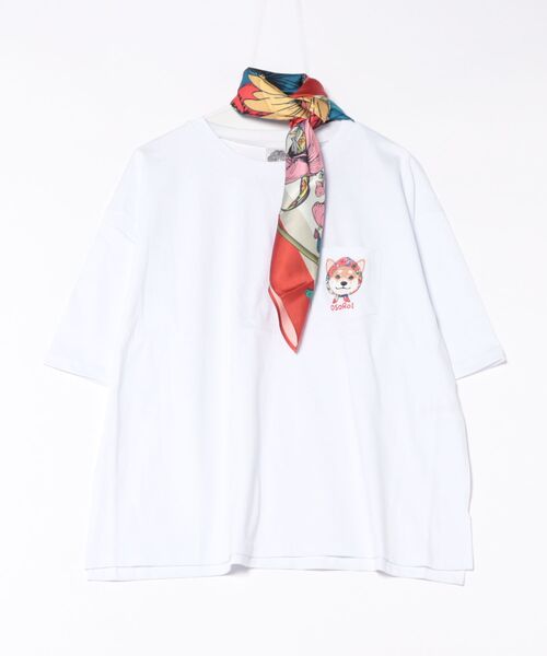 スカラー　Tシャツスカーフ付き ScoLar tシャツ ScoLar/スカラー スカーフ付 ポケットTEE