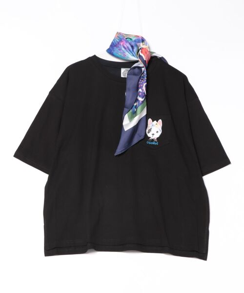 ScoLar/スカラー スカーフ付 ポケットTEE（Tシャツ/カットソー