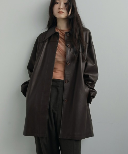 anuke アンヌーク Ecoleather Over Jacket エコレザー ànuke online store（アンヌーク） / Ecoleather Over