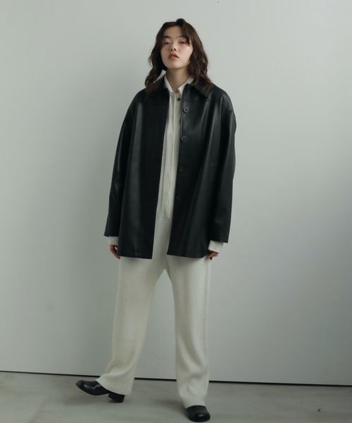 Ecoleather Over Jacket（テーラードジャケット）｜anuke（アンヌーク