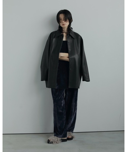 anuke(アンヌーク)の「Ecoleather Over Jacket(テーラードジャケット・レディース・ブラック/ダークブラウン・38inch/36inch)」の9枚目の写真