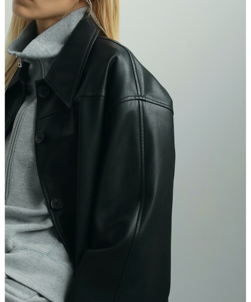 Ecoleather Over Jacket（テーラードジャケット）｜anuke（アンヌーク