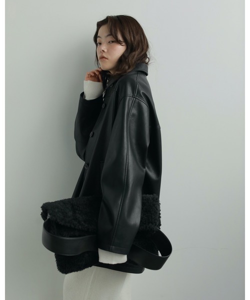 anuke(アンヌーク)の「Ecoleather Over Jacket(テーラードジャケット・レディース・ブラック/ダークブラウン・38inch/36inch)」の15枚目の写真