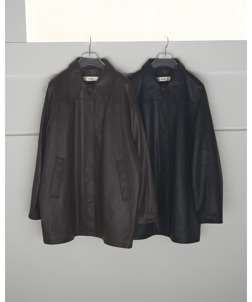 anuke(アンヌーク)の「Ecoleather Over Jacket(テーラードジャケット・レディース・ブラック/ダークブラウン・38inch/36inch)」の17枚目の写真