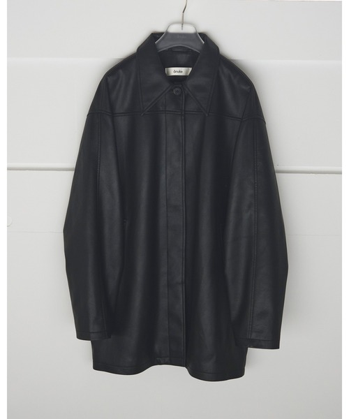 anuke(アンヌーク)の「Ecoleather Over Jacket(テーラードジャケット・レディース・ブラック/ダークブラウン・38inch/36inch)」の19枚目の写真