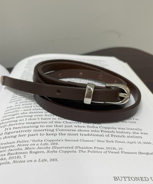 LOUNGEDRESS（ラウンジドレス）の「【GALENA/ガレナ】ミニバックルベルト（ベルト・レディース・ブラック/ブラウン/ベージュ・FREE）」の2枚目の写真