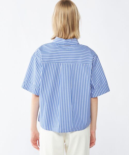 tommy jeans（トミー ジーンズ）の「ポプリンボクシーショートスリーブシャツ（シャツ/ブラウス・レディース・ホワイト/ブルー・32inch/34inch）」の9枚目の写真