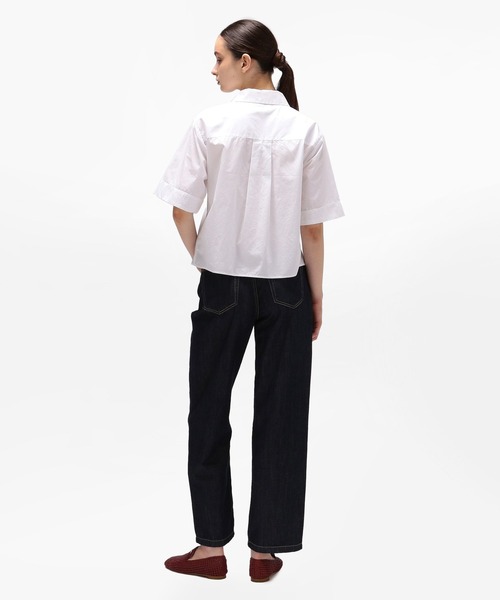 tommy jeans（トミー ジーンズ）の「ポプリンボクシーショートスリーブシャツ（シャツ/ブラウス・レディース・ホワイト/ブルー・32inch/34inch）」の12枚目の写真