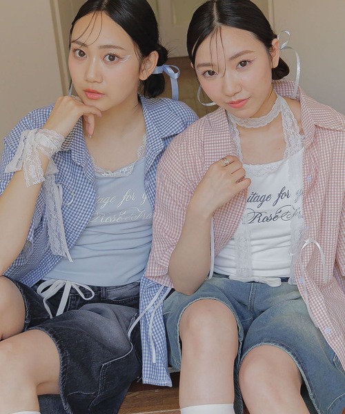 3.3 Field Trip／レースストール付き半袖T（Tシャツ/カットソー