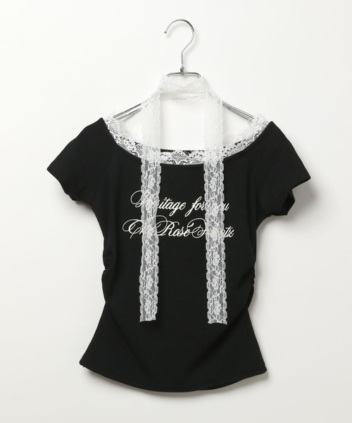 tシャツ 3.3 Field Trip／ベルト付き半袖プルオーバー レディース セール】3.3 Field Trip／クロスデザイン半袖T（Tシャツ
