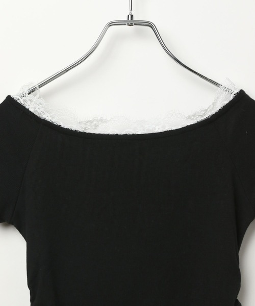 3.3 Field Trip／レースストール付き半袖T（Tシャツ/カットソー