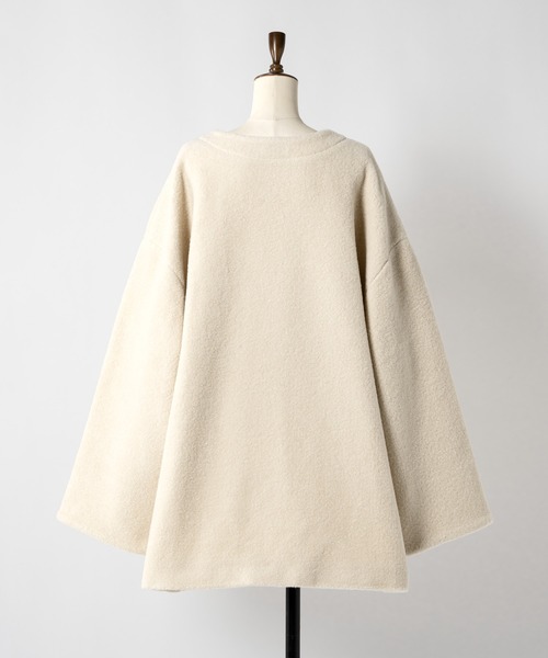 ノーカラーボアミドルコート（ノーカラーコート）｜moi tytto