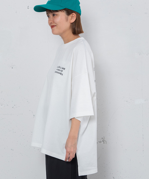 セール】メッセージプリントオーバーサイズTシャツ（Tシャツ