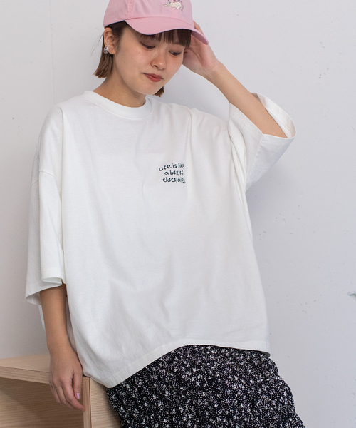 セール】メッセージプリントオーバーサイズTシャツ（Tシャツ