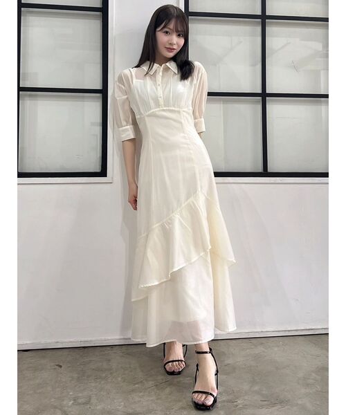 dazzlin（ダズリン）の「レイヤードシャツドッキングワンピース（ワンピース・レディース・ブルー/アイボリー/ブラック/その他1・SMALL/MEDIUM）」の9枚目の写真