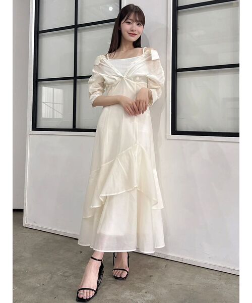 dazzlin（ダズリン）の「レイヤードシャツドッキングワンピース（ワンピース・レディース・ブルー/アイボリー/ブラック/その他1・SMALL/MEDIUM）」の16枚目の写真