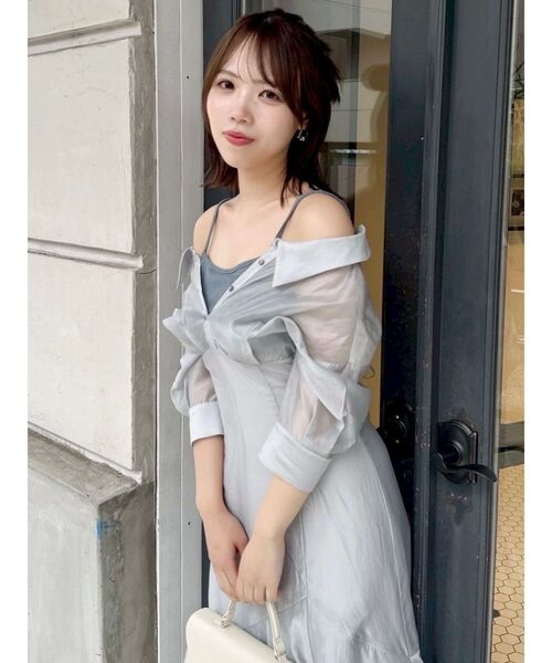 dazzlin（ダズリン）の「レイヤードシャツドッキングワンピース（ワンピース・レディース・ブルー/アイボリー/ブラック/その他1・SMALL/MEDIUM）」の20枚目の写真