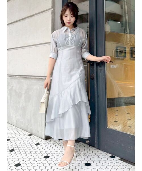 dazzlin（ダズリン）の「レイヤードシャツドッキングワンピース（ワンピース・レディース・ブルー/アイボリー/ブラック/その他1・SMALL/MEDIUM）」の22枚目の写真