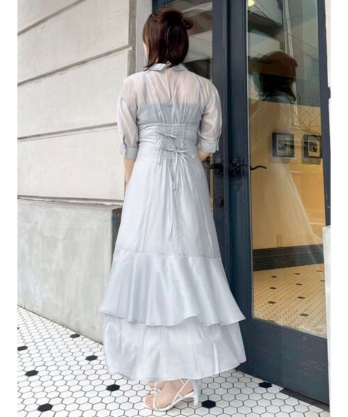 レイヤードシャツドッキングワンピース（ワンピース）｜dazzlin