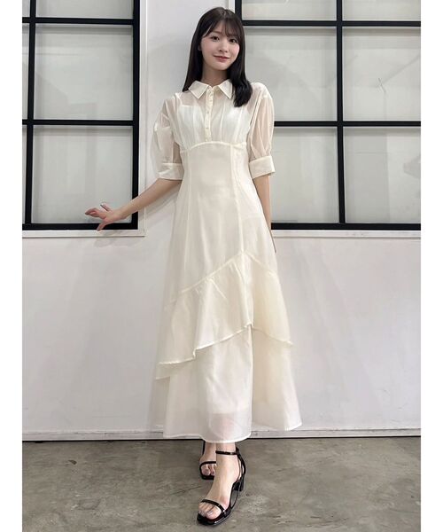dazzlin ワンピース 美品 セール】レイヤードシャツドッキングワンピース（ワンピース