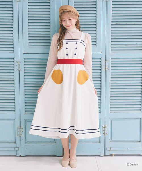 ディズニー　ロゴ　マリン　ワンピ　dress shop Mサイズ　ドナルド ドナルド/マリンキャミワンピース（ワンピース）｜Disney