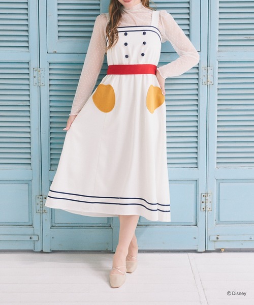 ディズニー　ロゴ　マリン　ワンピ　dress shop Mサイズ　ドナルド 100MW24D0002_x_a001.jpg