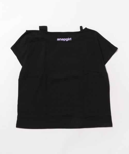ツキコ。新品。ANAPのロングカットソー。難あり。 セール】アシンメトリー 肩アキ オーロラワッペン Tシャツ