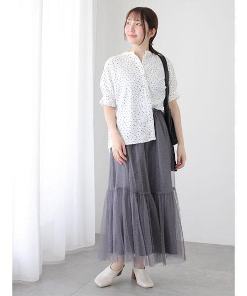 Te chichi TERRASSE(テチチテラス)の「ラメチュールギャザースカート(スカート・レディース・ブラック/グレー/チャコールグレー・F)」の10枚目の写真