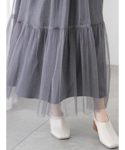 Te chichi TERRASSE(テチチテラス)の「ラメチュールギャザースカート(スカート・レディース・ブラック/グレー/チャコールグレー・F)」の14枚目の写真