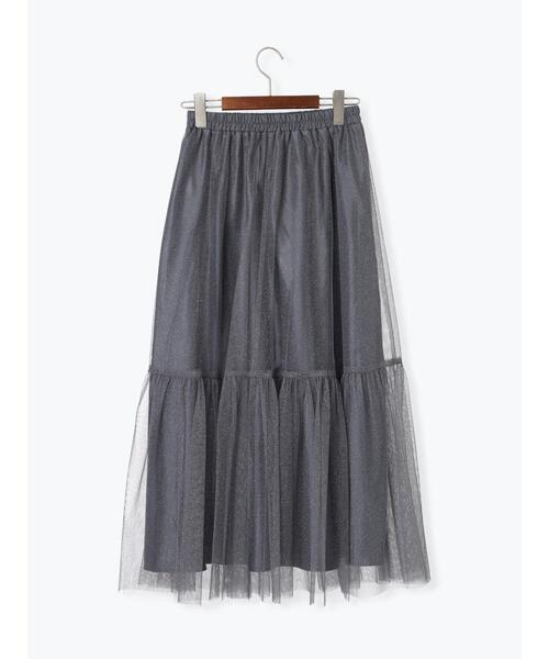 Te chichi TERRASSE(テチチテラス)の「ラメチュールギャザースカート(スカート・レディース・ブラック/グレー/チャコールグレー・F)」の18枚目の写真