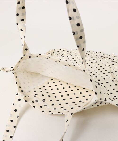 SPINNS（スピンズ）の「コットントートバッグ/ドットフリル/ウィッシュコア（トートバッグ・レディース・ホワイト/ブラック・ONESIZE）」の3枚目の写真