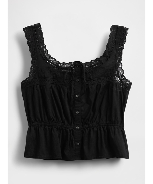 セール】レーストリム ぺプラム クロップドトップス（シャツ/ブラウス