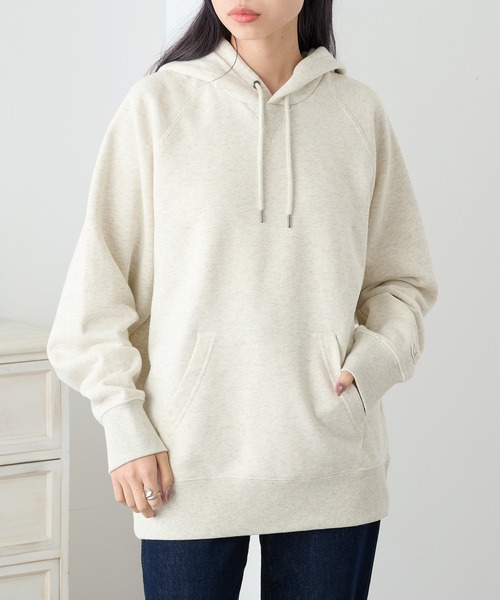 FRUIT OF THE LOOM（フルーツオブザルーム）の「【FRUIT OF THE LOOM】BASIC SWEAT HOODIE  無地 スウェット ギフト プレゼント（パーカー・レディース・ブラック/ネイビー/アイボリー/グレー・XL/L/M/S）」の10枚目の写真