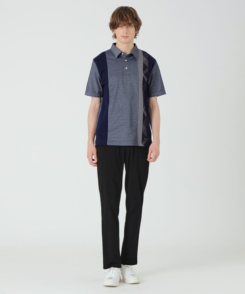 BLACK LABEL CRESTBRIDGE（ブラックレーベル・クレストブリッジ）の「ストライプパッチワークポロシャツ（ポロシャツ・メンズ・ネイビー/オフホワイト/ブルー/ブラック・M/L/XL）」の15枚目の写真