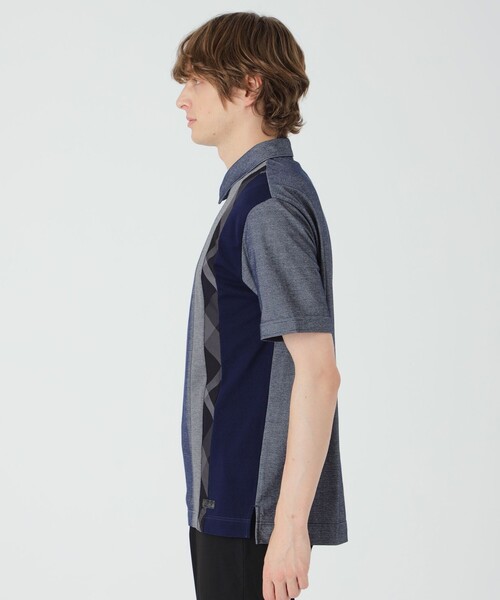 BLACK LABEL CRESTBRIDGE（ブラックレーベル・クレストブリッジ）の「ストライプパッチワークポロシャツ（ポロシャツ・メンズ・ネイビー/オフホワイト/ブルー/ブラック・M/L/XL）」の16枚目の写真