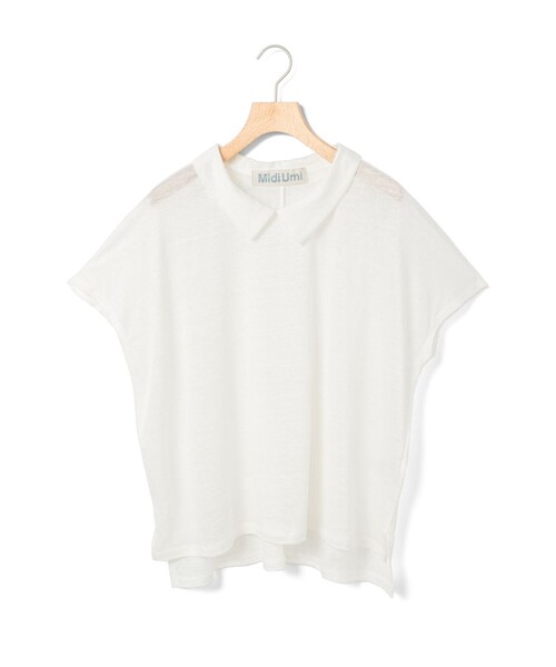MidiUmi(ミディウミ)の「MidiUmi 襟付きリネンプルオーバー(Tシャツ/カットソー・レディース・ブラック系その他2/ベージュ/オフホワイト・FREE)」の2枚目の写真