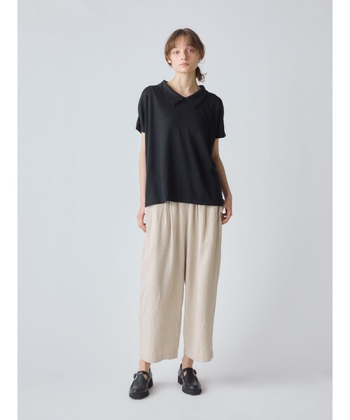 MidiUmi(ミディウミ)の「MidiUmi 襟付きリネンプルオーバー(Tシャツ/カットソー・レディース・ブラック系その他2/ベージュ/オフホワイト・FREE)」の18枚目の写真