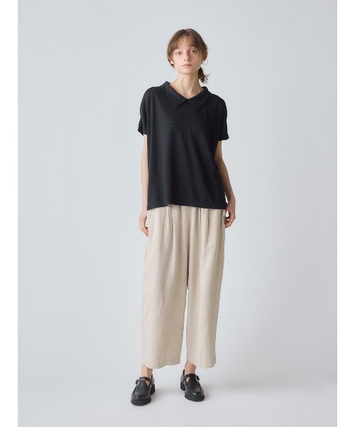 MidiUmi(ミディウミ)の「MidiUmi 襟付きリネンプルオーバー(Tシャツ/カットソー・レディース・ブラック系その他2/ベージュ/オフホワイト・FREE)」の8枚目の写真