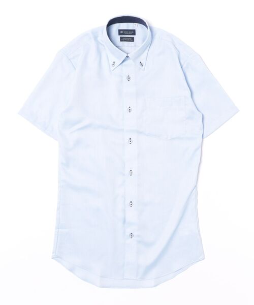 TOKYO SHIRTS（トウキョウシャツ）の「【超形態安定】 形態安定ノンアイロン ボタンダウン 半袖ビジネスワイシャツ（ビジネスシャツ・メンズ・ブルー・首回り39cm/首回り41cm/首回り42cm/首回り43cm/首回り37cm）」の6枚目の写真