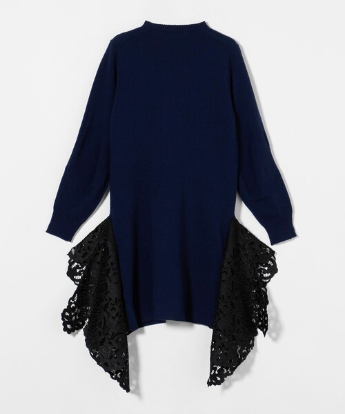 TOGA PULLA（トーガ　プルラ）の「＜TOGA PULLA＞レースヘム ニット ワンピース（ワンピース・レディース・ブラウン系/ネイビー・36）」の5枚目の写真