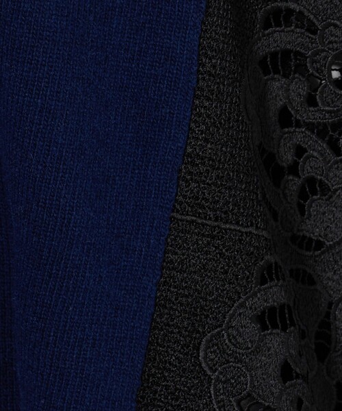 TOGA PULLA（トーガ　プルラ）の「＜TOGA PULLA＞レースヘム ニット ワンピース（ワンピース・レディース・ブラウン系/ネイビー・36）」の9枚目の写真