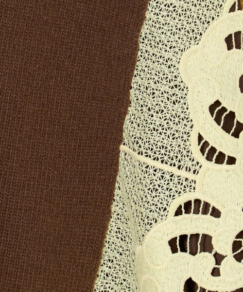 TOGA PULLA（トーガ　プルラ）の「＜TOGA PULLA＞レースヘム ニット ワンピース（ワンピース・レディース・ブラウン系/ネイビー・36）」の12枚目の写真