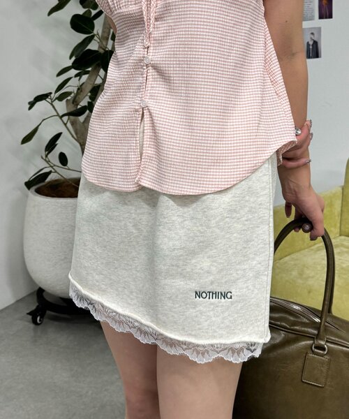 CIAOPANIC(チャオパニック)の「【neutral】スウェットレースミニスカート(スカート・レディース・グレー/アイボリー/チャコールグレー・FREE)」の1枚目の写真