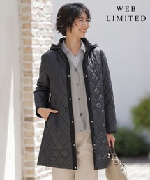 【WEB限定カラーあり・2way】コンパクトタフタキルティング フーデッド コート