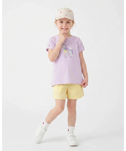 HAKKA KIDS(ハッカキッズ)の「ストレッチツイルショート丈パンツ(その他パンツ・キッズ・サックスブルー/オフホワイト/イエロー/パープル/ピンク・100cm/110cm/120cm/130cm)」の4枚目の写真